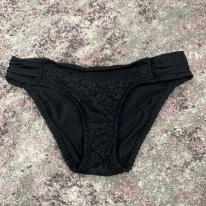 Mossimo Women’s Black Croquet Pattern Bikini Hipster Botto Swim Bikini Bottom S